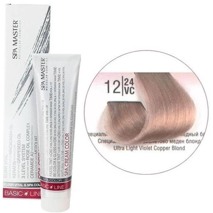 Βαφή Μαλλιών Σωληνάριο Spa Master Cream Color 100ml No12.24 Ultra Light Violet Copper Blond