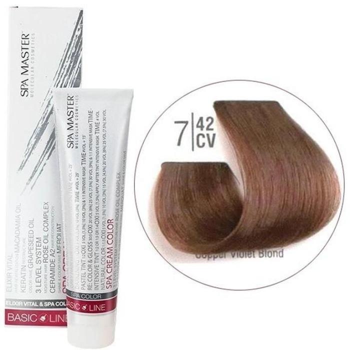 Βαφή Μαλλιών Σωληνάριο Spa Master Cream Color 100ml No7.42 Copper Violet Blond