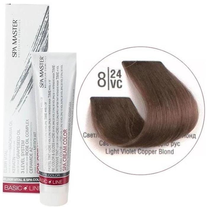 Βαφή Μαλλιών Σωληνάριο Spa Master Cream Color 100ml No8.24 Light Violet Copper Blond