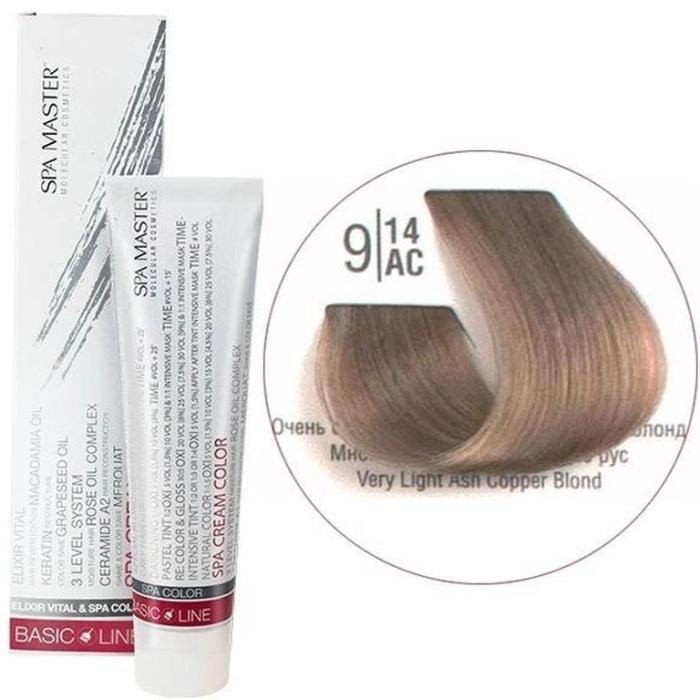 Βαφή Μαλλιών Σωληνάριο Spa Master Cream Color 100ml No9.14 Very Light Ash Copper Blond