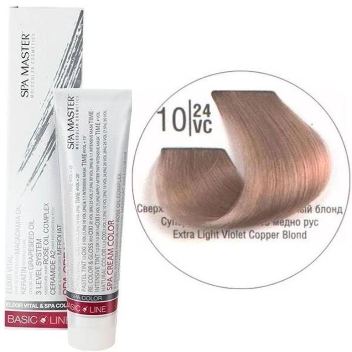Βαφή Μαλλιών Σωληνάριο Spa Master Cream Color 100ml No10.24 Extra Light Violet Copper Blond