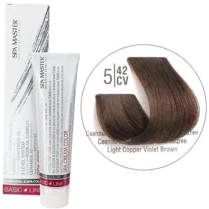 Βαφή Μαλλιών Σωληνάριο Spa Master Cream Color 100ml No5.42 Light Copper Violet Brown