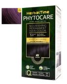 Herbal Time Phytocare Βαφή Μαλλιών Μόνιμη Χωρίς Αμμωνία  -4V Μελιτζανί