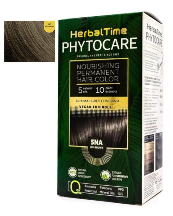 Herbal Time Phytocare Βαφή Μαλλιών Μόνιμη Χωρίς Αμμωνία -5NA Ψυχρό Καστανό