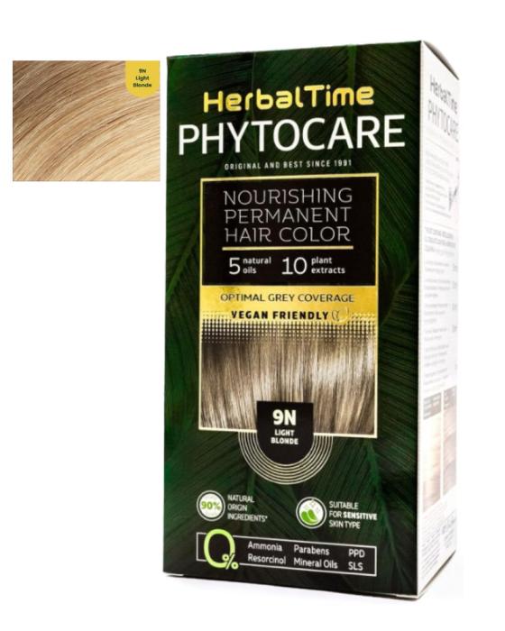 Herbal Time Phytocare Βαφή Μαλλιών Μόνιμη Χωρίς Αμμωνία - 9N Ανοιχτό Ξανθό