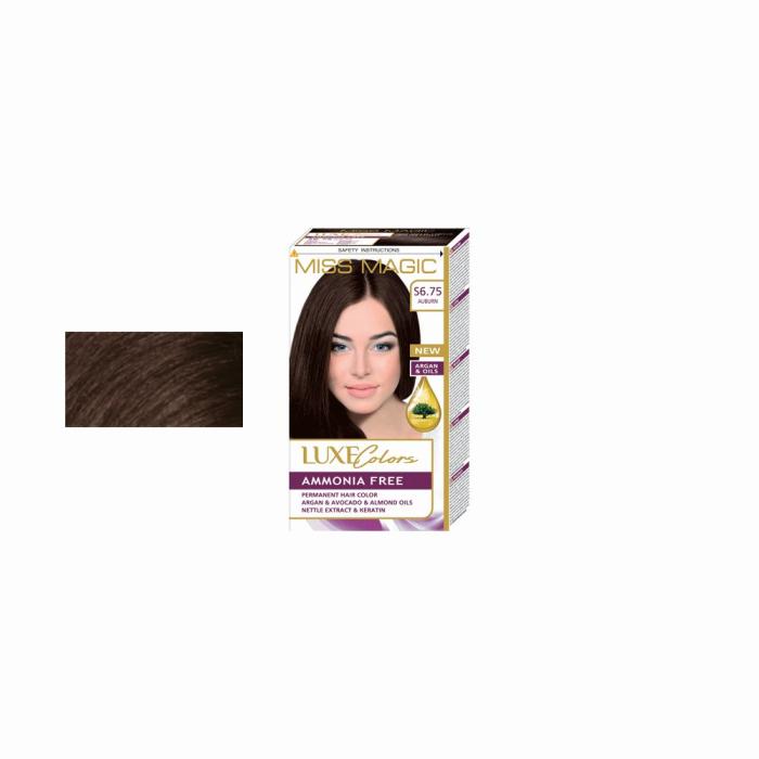 Βαφή Μαλλιών Miss Magic Luxe Colors Χωρίς Αμμωνία Νο6.75 - Auburn