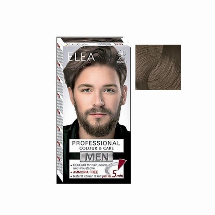 Ανδρική Βαφή για Μαλλιά, Γένια και Μουστάκι Elea Men Χωρίς Αμμωνία No5.0 Light Brown - Ανοιχτό Καστανό