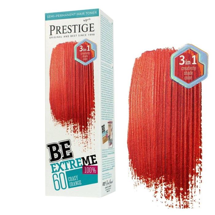 Vip's Prestige Be Extreme Semi-Permanent Hair Toner Ammonia Free No60 - Crazy Orange