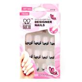 Ψεύτικα νύχια με σχέδια και σωληνάριο κόλλας 24 Τεμάχια