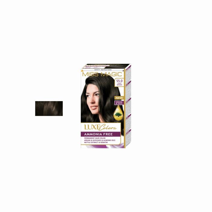 Βαφή Μαλλιών Miss Magic Luxe Colors Χωρίς Αμμωνία Νο5.0 - Light Brown