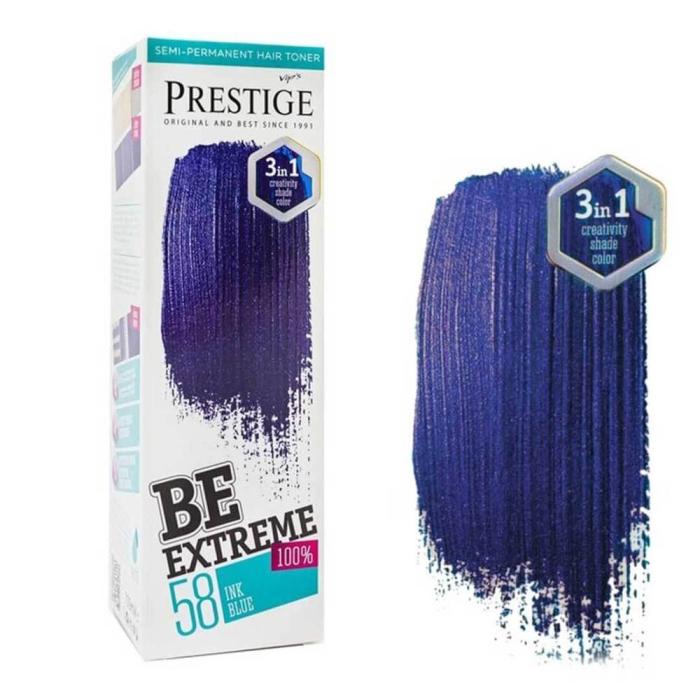 Vip's Prestige Be Extreme Semi-Permanent Hair Toner Ammonia Free No58 - Ink Blue