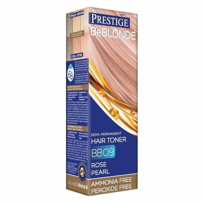 Ημιμόνιμη Βαφή Μαλλιών Toner Prestige Be Blonde Χωρίς Αμμωνία BB09 - Rose Pearl 100ml