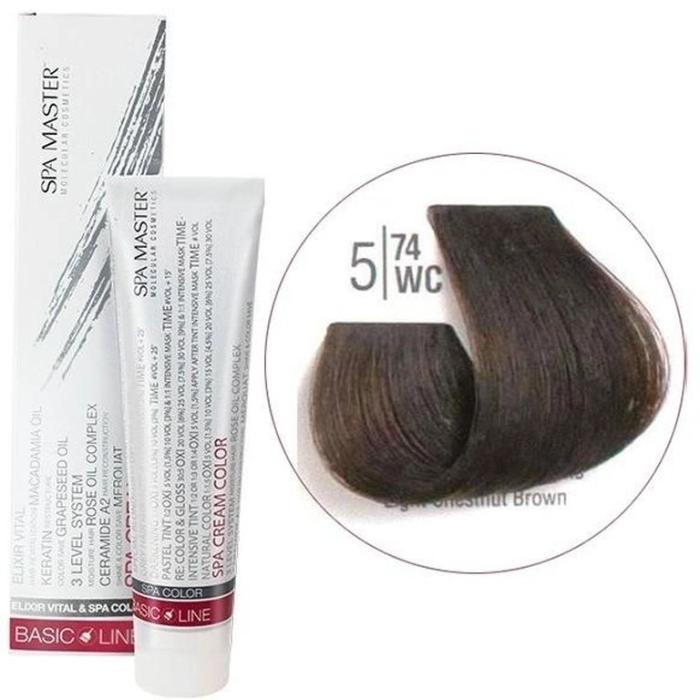 Βαφή Μαλλιών Σωληνάριο Spa Master Cream Color 100ml No5.74 Light Chestnut Brown