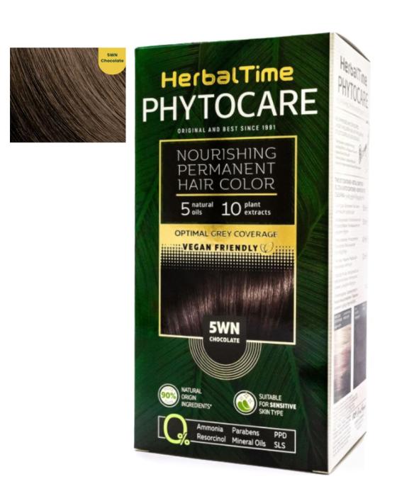 Herbal Time Phytocare Βαφή Μαλλιών Μόνιμη Χωρίς Αμμωνία  -5WN Σοκολατί