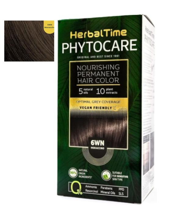 Herbal Time Phytocare Βαφή Μαλλιών Μόνιμη Χωρίς Αμμωνία  -6WN Μόκα