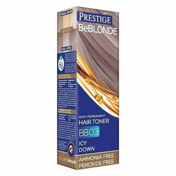 Ημιμόνιμη Βαφή Μαλλιών Toner Prestige Be Blonde Χωρίς Αμμωνία BB03 - Icy Down 100ml