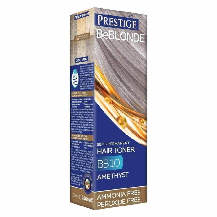 Ημιμόνιμη Βαφή Μαλλιών Toner Prestige Be Blonde Χωρίς Αμμωνία BB10 - Amethyst 100ml