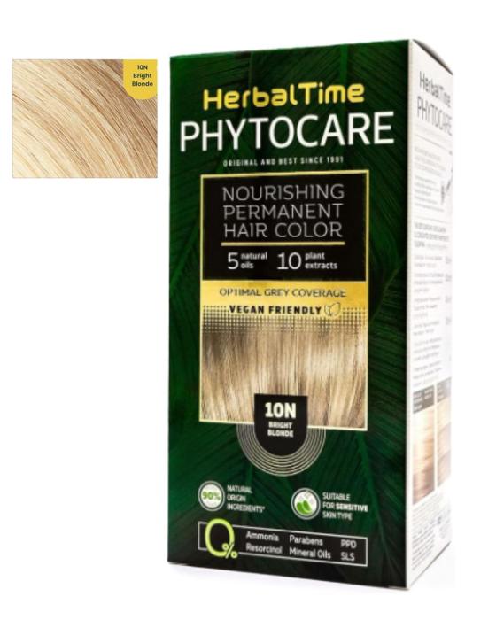 Herbal Time Phytocare Βαφή Μαλλιών Μόνιμη Χωρίς Αμμωνία  -10N Ψυχρό Ξανθό