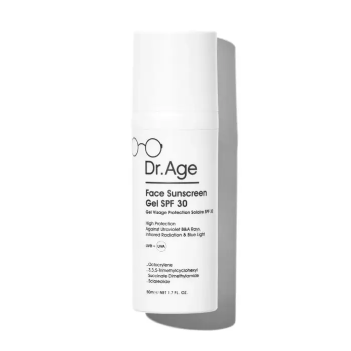 Dr. Age Face Sunscreen Gel SPF30 50ml – gel αντηλιακό προσώπου για υψηλή προστασία UVA &amp;amp; UVB, anti-aging και λάμψη δέρματος