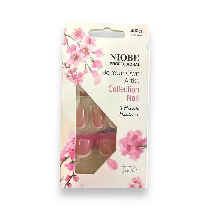 Ψεύτικα Νύχια Χεριών και Ποδιών Γαλλικό Διάφανο 48 τεμάχια και Σωληνάριο Κόλλας