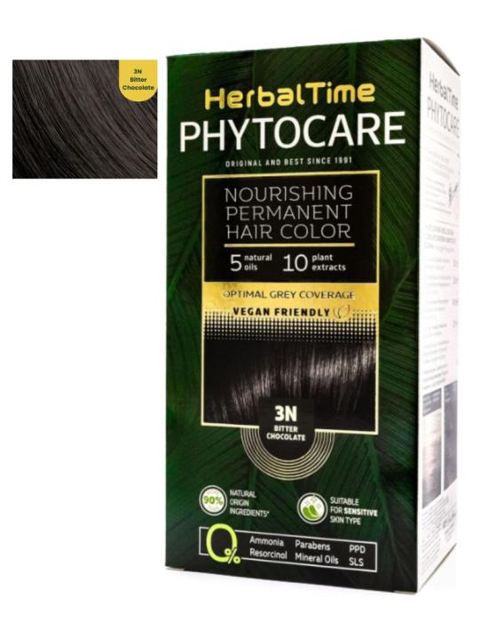 Herbal Time Phytocare Βαφή Μαλλιών Μόνιμη Χωρίς Αμμωνία  -3N Σκούρο Σοκολατί