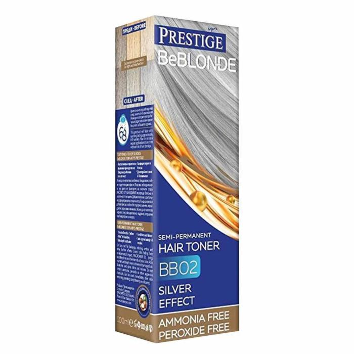 Ημιμόνιμη Βαφή Μαλλιών Toner Prestige Be Blonde Χωρίς Αμμωνία BB02 - Silver Effect 100ml