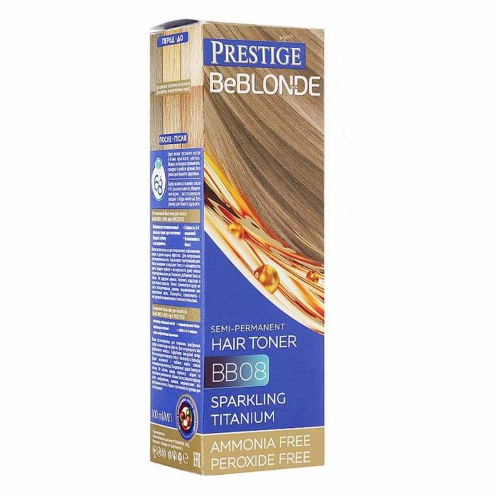 Ημιμόνιμη Βαφή Μαλλιών Toner Prestige Be Blonde Χωρίς Αμμωνία BB08 - Sparkling Titanium 100ml