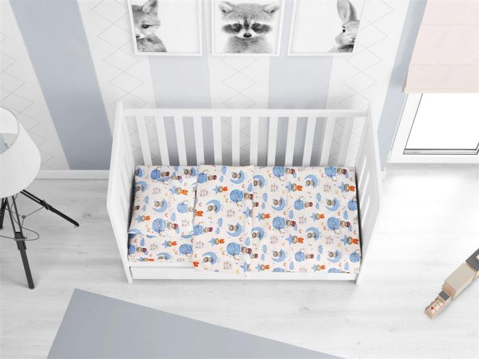 ΚΑΤΩΣΕΝΤΟΝΟ ΜΕ ΛΑΣΤΙΧΟ bebe Reach the stars 191 0,70X1,40X0,15 Sky blue Cotton 100%