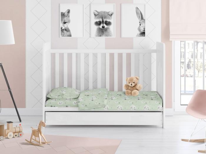 ΚΑΤΩΣΕΝΤΟΝΟ ΜΕ ΛΑΣΤΙΧΟ bebe Smile 80 0,70X1,40X0,15 Green Cotton 100%