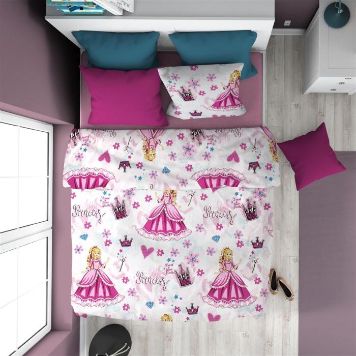 ΣΕΝΤΟΝΙΑ ΕΜΠΡΙΜΕ ΣΕΤ 3 τεμ kids Princess 390 160X240 Pink 70/30 Cott/Pol