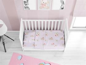 ΚΑΤΩΣΕΝΤΟΝΟ ΜΕ ΛΑΣΤΙΧΟ bebe Two Lovely Bears 65 0,70X1,40X0,15 Lila Cotton 100%