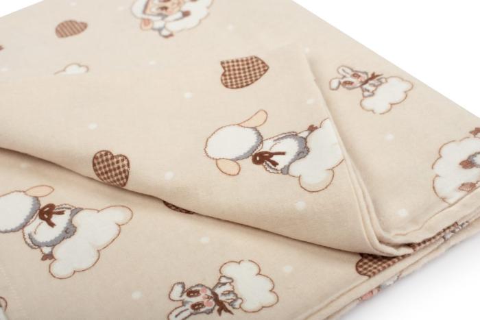 ΣΕΝΤΟΝΙΑ ΕΜΠΡΙΜΕ ΣΕΤ 3 τεμ kids Προβατάκι 07 160Χ240 Beige Flannel cotton 100%