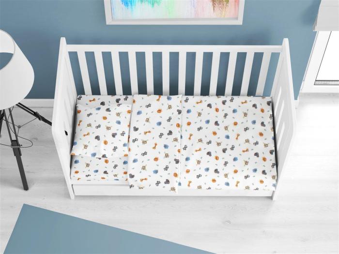 ΚΑΤΩΣΕΝΤΟΝΟ ΜΕ ΛΑΣΤΙΧΟ bebe Zoo 29 0,70X1,40X0,15 White 100% Cotton Flannel