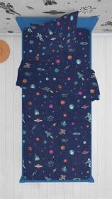 ΣΕΝΤΟΝΙΑ ΕΜΠΡΙΜΕ ΣΕΤ 2 τεμ kids Space 189 160X240 Blue Cotton 100%