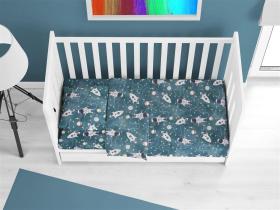 ΚΑΤΩΣΕΝΤΟΝΟ ΜΕ ΛΑΣΤΙΧΟ bebe Galaxy Travel 91 0,70X1,40X0,15 Petrol 100% Cotton Flannel