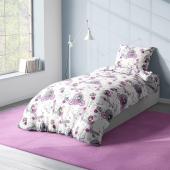 Παπλωματοθήκη Εμπριμέ kids Princess 389 160X240 White-Lila 70/30 Cott/Pol