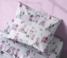 ΜΑΞΙΛΑΡΟΘΗΚΗ ΕΜΠΡΙΜΕ kids Bicycle 416 50X70 White-Bordeaux Cotton 100%