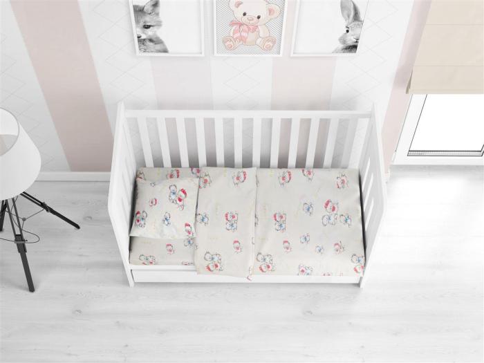 ΣΕΝΤΟΝΙΑ ΕΜΠΡΙΜΕ ΣΕΤ 3 τεμ bebe Two Lovely Bears 67 120X160 Ecru Cotton 100%