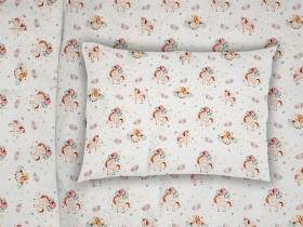 ΜΑΞΙΛΑΡΟΘΗΚΗ ΕΜΠΡΙΜΕ kids Unicorn 209 50X70 White-Salmon Cotton 100%