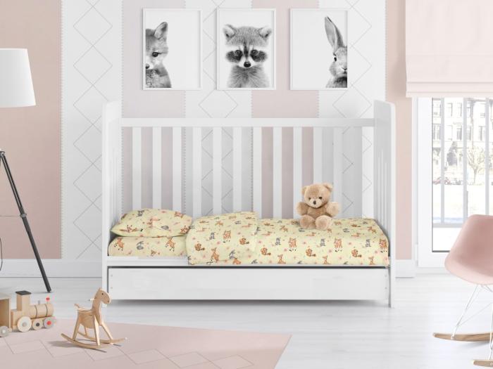 ΚΑΤΩΣΕΝΤΟΝΟ ΜΕ ΛΑΣΤΙΧΟ bebe Ελαφάκι 115 0,70X1,40X0,15 Ecru Cotton 100%