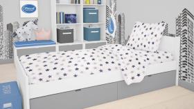 ΣΕΝΤΟΝΙΑ ΕΜΠΡΙΜΕ ΣΕΤ 3 τεμ kids Star 102 160X240 Blue Cotton 100%