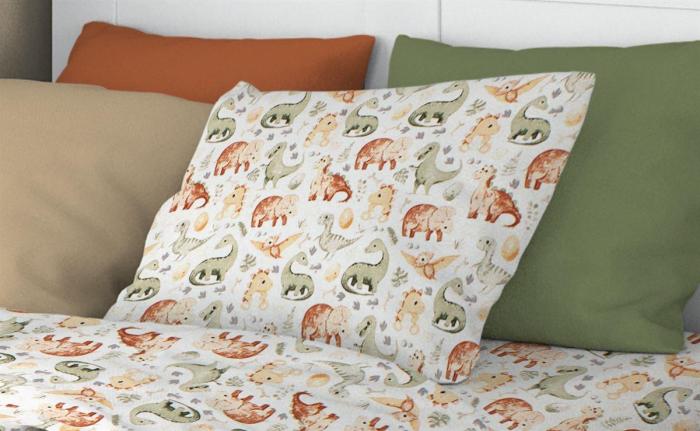 ΜΑΞΙΛΑΡΟΘΗΚΗ ΕΜΠΡΙΜΕ kids Dinosaur 515 50X70 Beige 100% Cotton