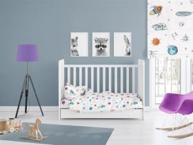 ΚΑΤΩΣΕΝΤΟΝΟ ΜΕ ΛΑΣΤΙΧΟ bebe Space 188 0,70X1,40X0,15 White Cotton 100%