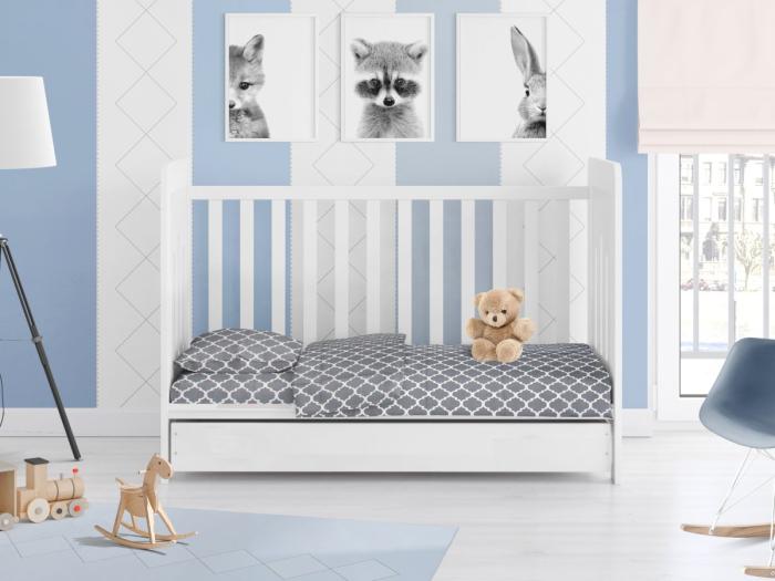 ΚΑΤΩΣΕΝΤΟΝΟ ΜΕ ΛΑΣΤΙΧΟ bebe Windows 135 0,70X1,40X0,15 Grey Cotton 100%