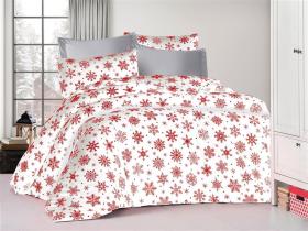 ΣΕΝΤΟΝΙΑ ΕΜΠΡΙΜΕ ΣΕΤ 3 τεμ Snowflake 462 160X240 White-Red 70/30 Cott/Pol