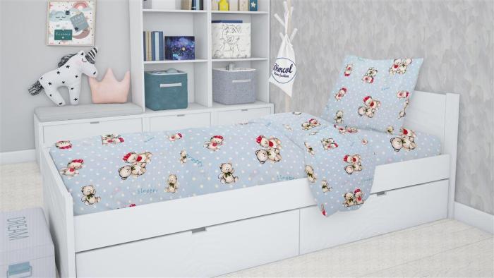 ΣΕΝΤΟΝΙΑ ΕΜΠΡΙΜΕ ΣΕΤ 2 τεμ kids Two Lovely Bears 64 160X240 Blue Cotton 100%