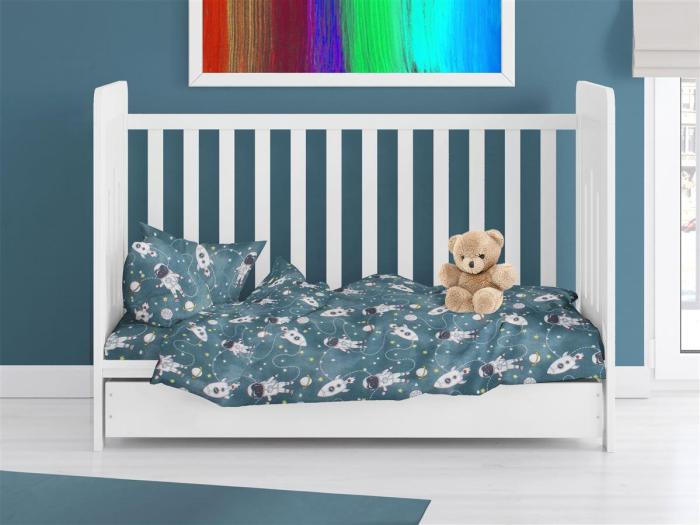 ΠΑΠΛΩΜΑΤΟΘΗΚΗ ΕΜΠΡΙΜΕ bebe Galaxy Travel 91 120X160 Petrol 100% Cotton Flannel