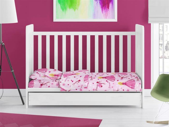 ΣΕΝΤΟΝΙΑ ΕΜΠΡΙΜΕ ΣΕΤ 3 τεμ bebe Princess 392 120X160 Pink 70/30 Cott/Pol