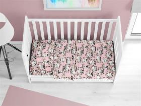 ΚΑΤΩΣΕΝΤΟΝΟ ΜΕ ΛΑΣΤΙΧΟ bebe Panda Bear 97 0,70X1,40X0,15 Pink 100% Cotton Flannel