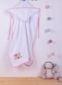 ΚΑΠΑ bebe SLEEPING BEARS CUB 12 75X85 ΛΕΥΚΟ/ΡΟΖ Cotton 100%